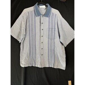 Vintage 90s Zero Gravity Shirt Button Up Short Sleeve Blue Pattern